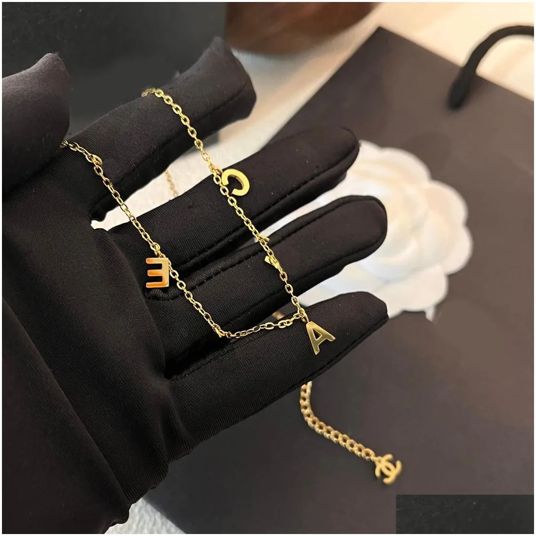 Luxury Designer Fashion Necklace Choker Chain 925 Silver Plated 18K Gold Plated Stainless Steel Letter Pendant Necklaces For Women Jewelry