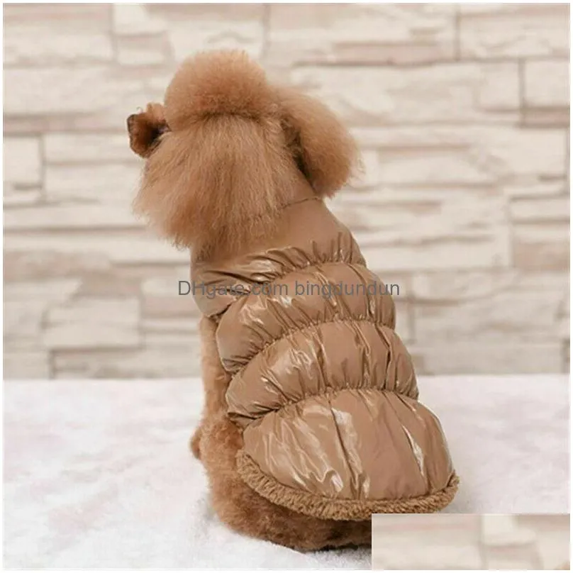 Dog Apparel Dog Apparel Winter Pet Clothes Thick Fleece Waterproof Vest Down Jacket Puppy Small Dogs Warm Chihuahua Supplie Drop Deliv Dhpdp