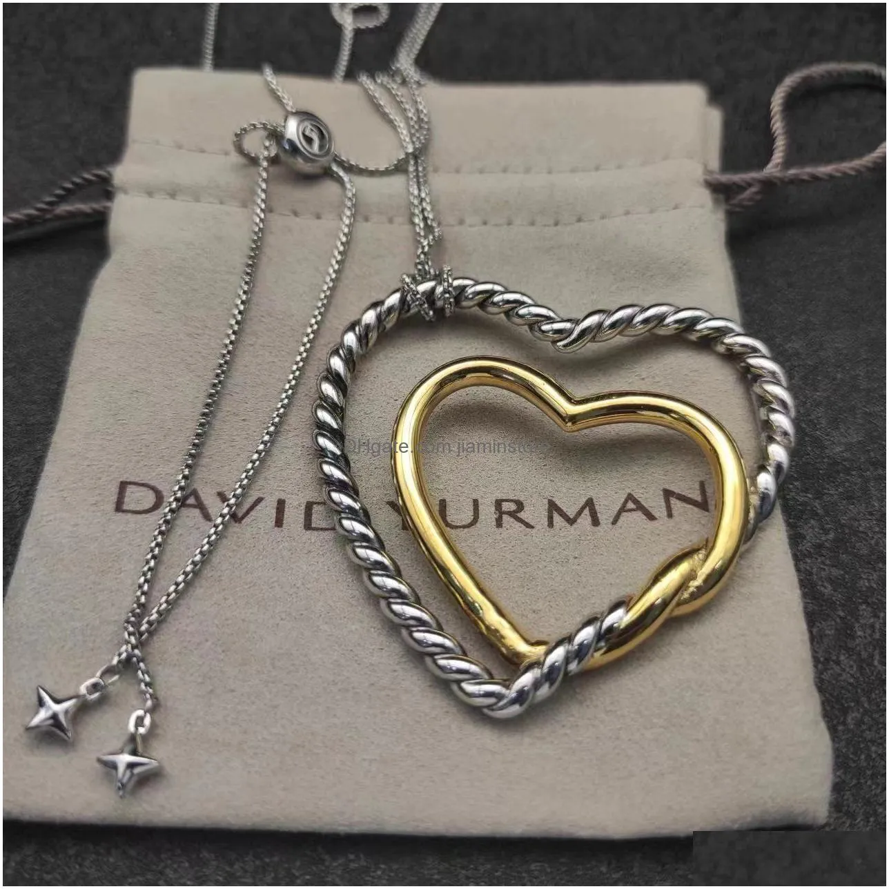Pendant Necklaces Dy Diamond Heart Pendant Designer Necklace For Women And Men In Europe America Couples Retro Madison Chain Gold Part Dhmeh