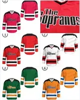 college wearExclusive Merchandise The Sopranos hockey jerseys 100% Stitched Red White Green Yellow S-3XL Fast Shipping