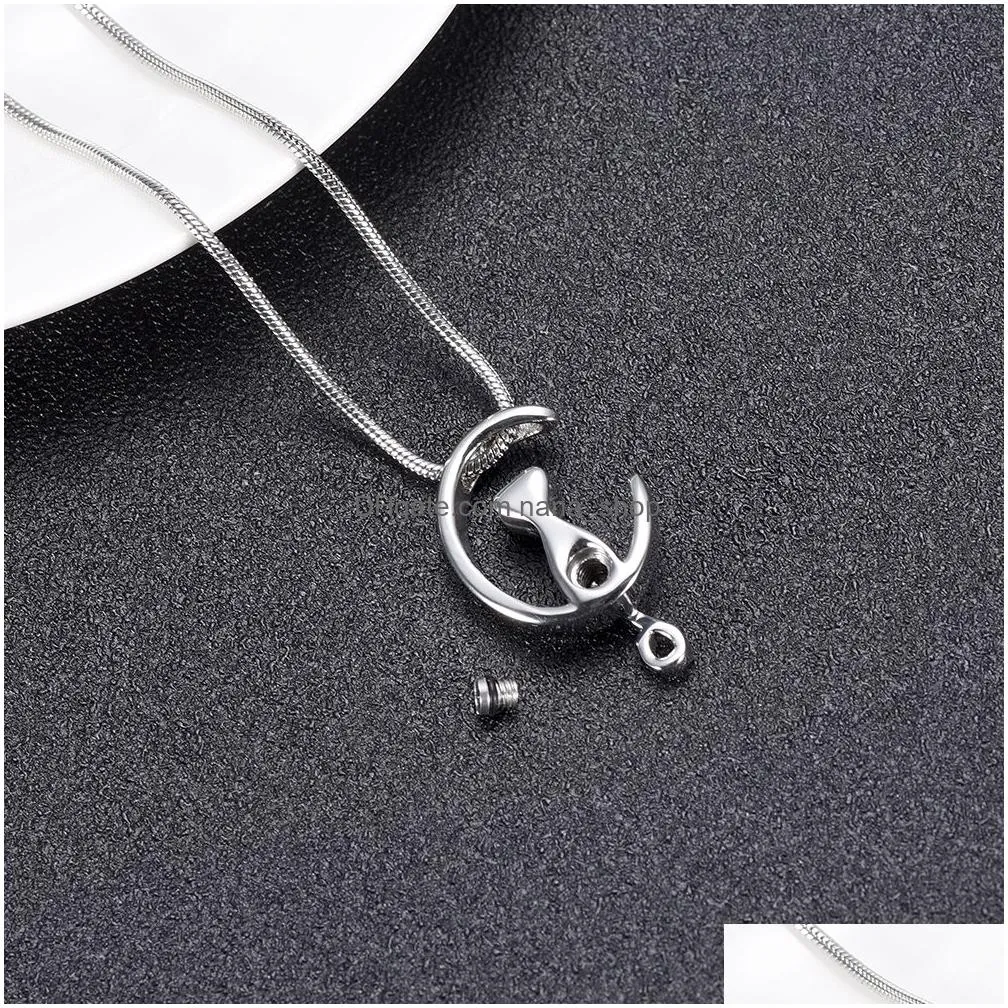 Pendant Necklaces Ijd10014 Funnel Gift Box High Quality Stainless Steel Cremation Jewelry Pet Cat Ashes Holder Keepsake Jewelry300D Dr Dhk5D