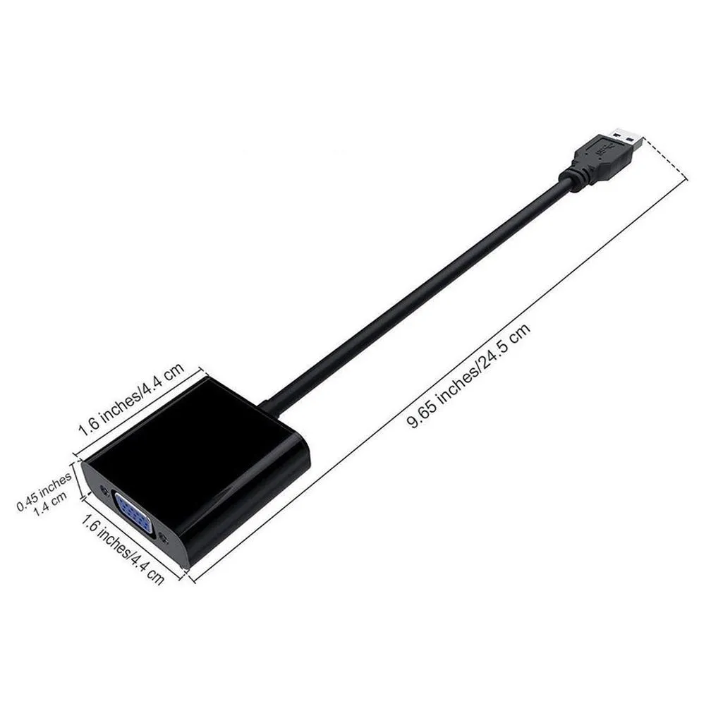 1920x1080p USB 3.0 to VGA Multi-Display Video Graphic Card External USB3.0 Cable Adapter for Win 7/8