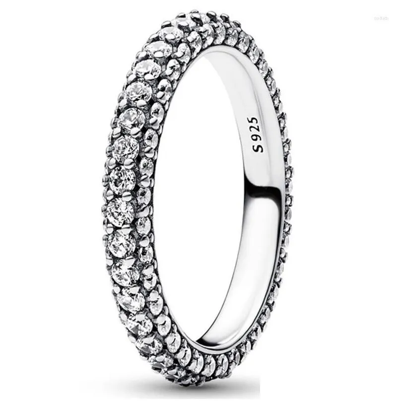 Cluster Rings Cluster Rings Authentic 925 Sterling Sier Love Mes Herbarium Timeless Pave Single-Row For Women Gift Fashion Jewelry Dro Dht8I