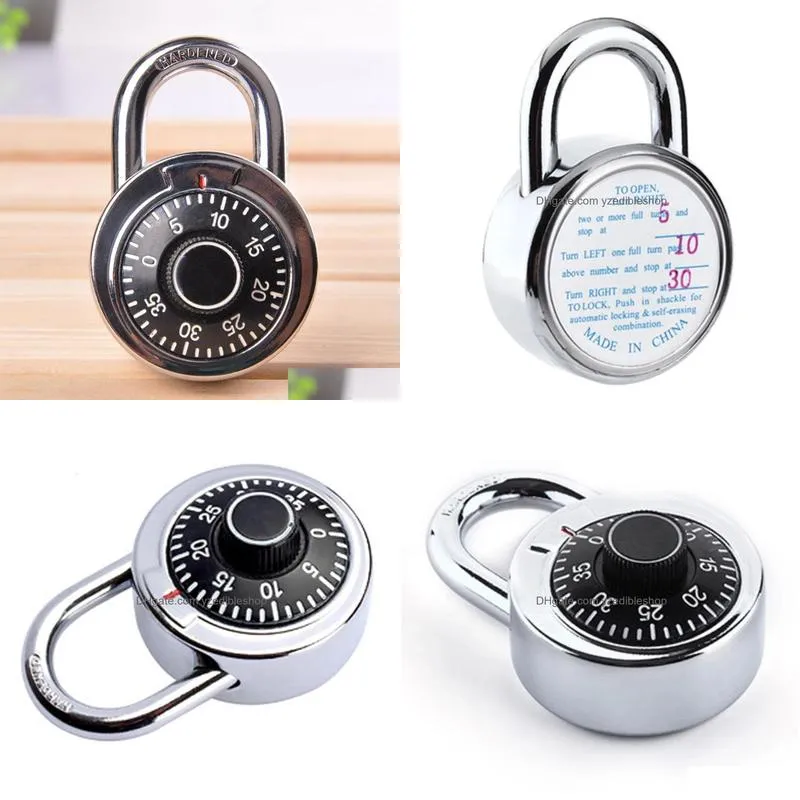 door locks padlock suitcase cabinet rotary digit combination password coded lock round dial number bicycle travel security luggage home