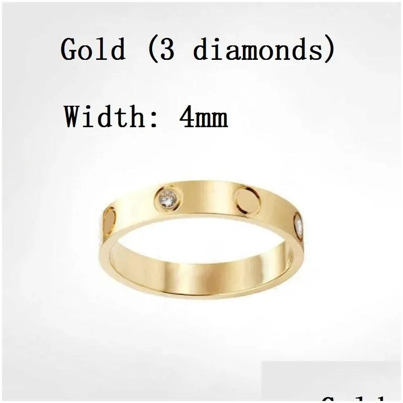 Titanium steel silver love ring men and women rose gold jewelry for lovers couple rings gift size 5-11 Width 4-6mm