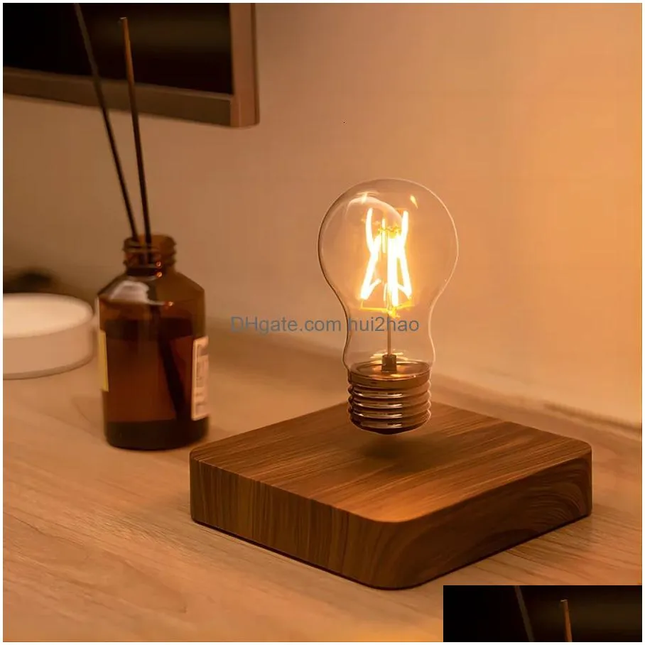 decorative objects magnetic levitation lamp creativity floating glass led bulb home office desk decoration birthday gift table novelty night light