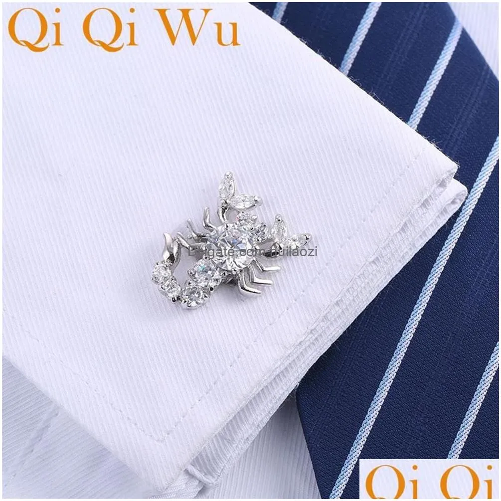 crystal scorpion french cufflinks jewelry shirt cufflink for mens brand fashion cuff link wedding groom button cuff links ae561085274q