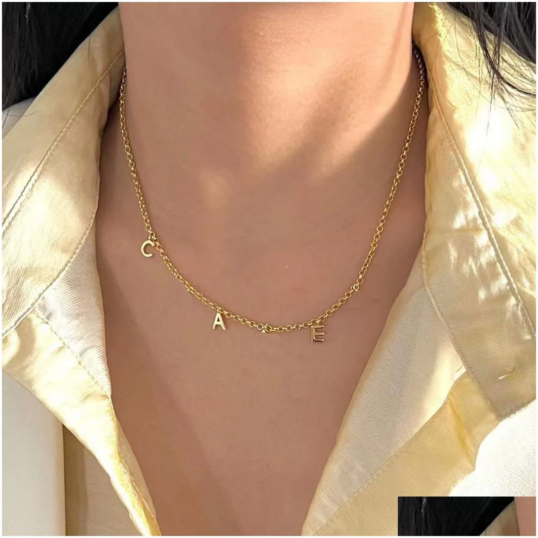 Luxury Designer Fashion Necklace Choker Chain 925 Silver Plated 18K Gold Plated Stainless Steel Letter Pendant Necklaces For Women Jewelry