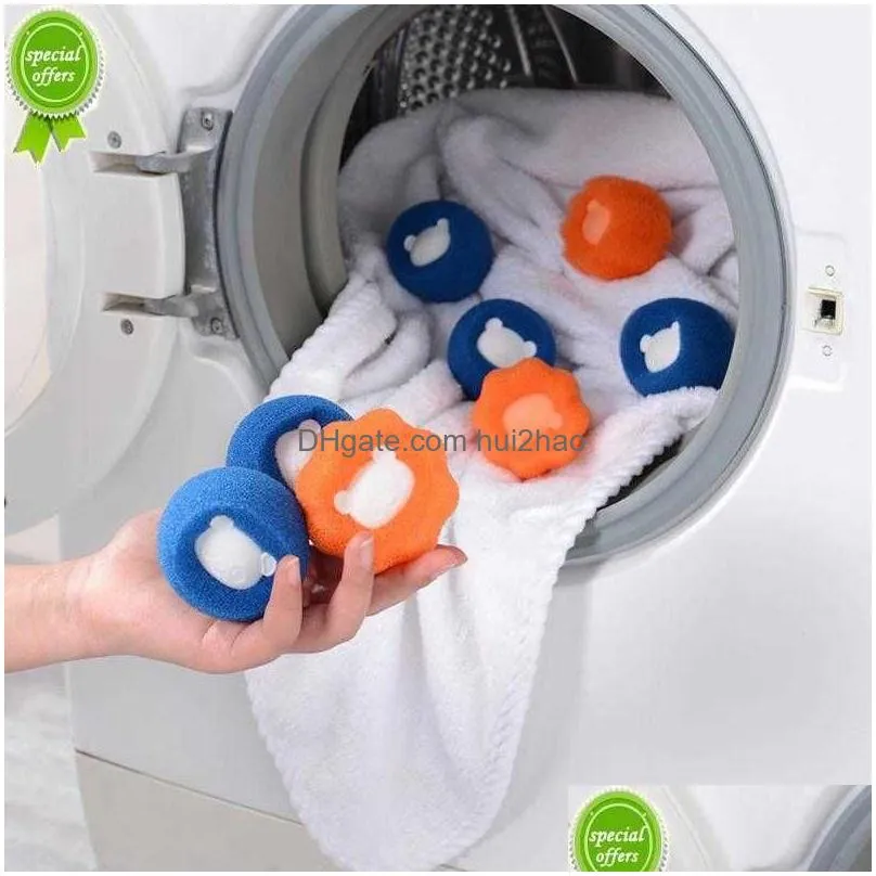 3/6/8pcs pet hair remover for laundry brushes cute bear sponge clothes anti-winding adsorption dryer balls laundry reusable