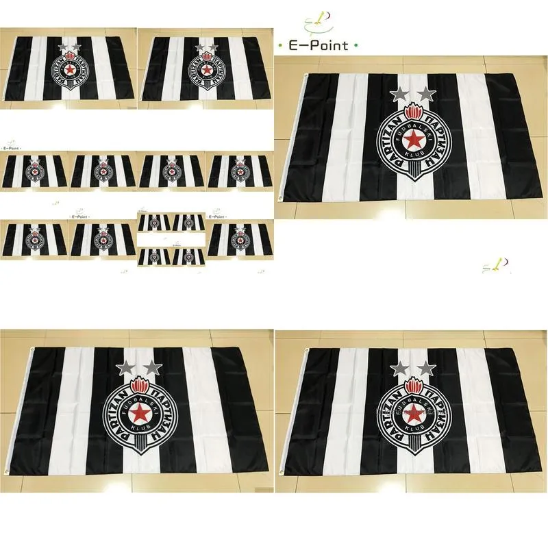 serbia fk partizan flag 3x5ft 90cmx150cm polyester flags banner decoration flying home garden flagg festive gifts