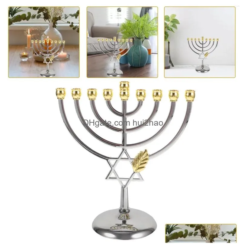 candle holders jewish holder branch candlestick metal party ornament year nine headed