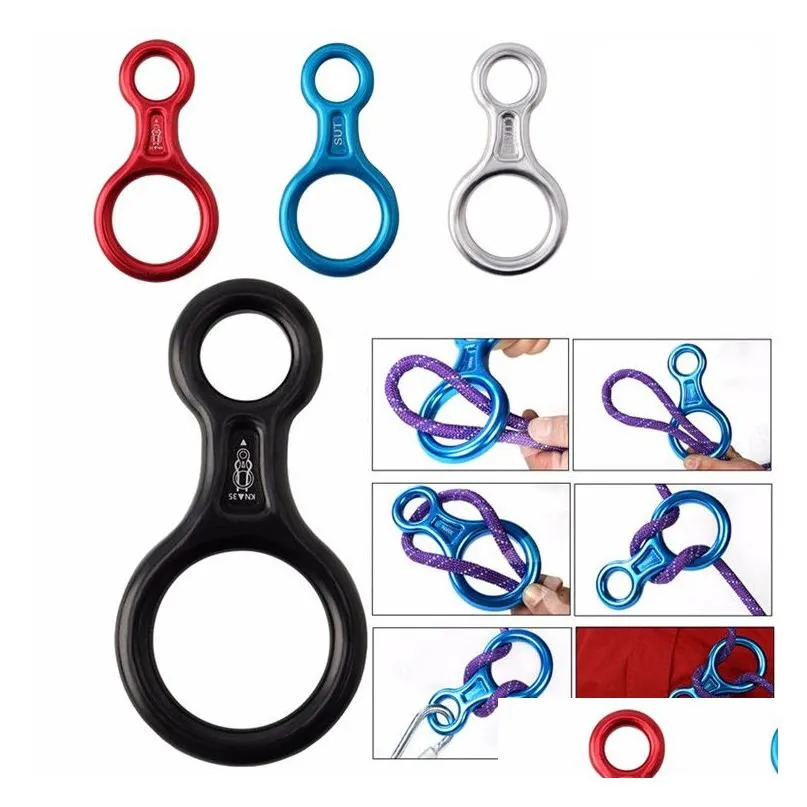 Climbing Carabiner Slow down eight rings Outdoor rock climbing equipment supplies 8 style ring protector Outdoor DHL Free