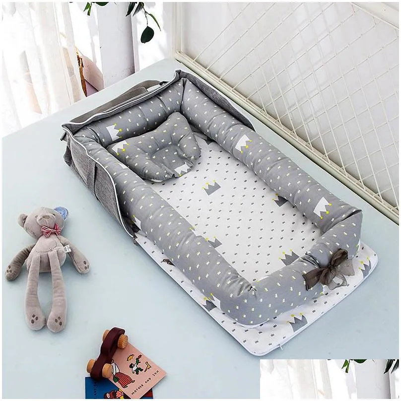 Baby Cribs Travel Portable Baby Nest Playpen Bed Cradle born Crib Fence Bed for Kids Baby Bassinet 230705