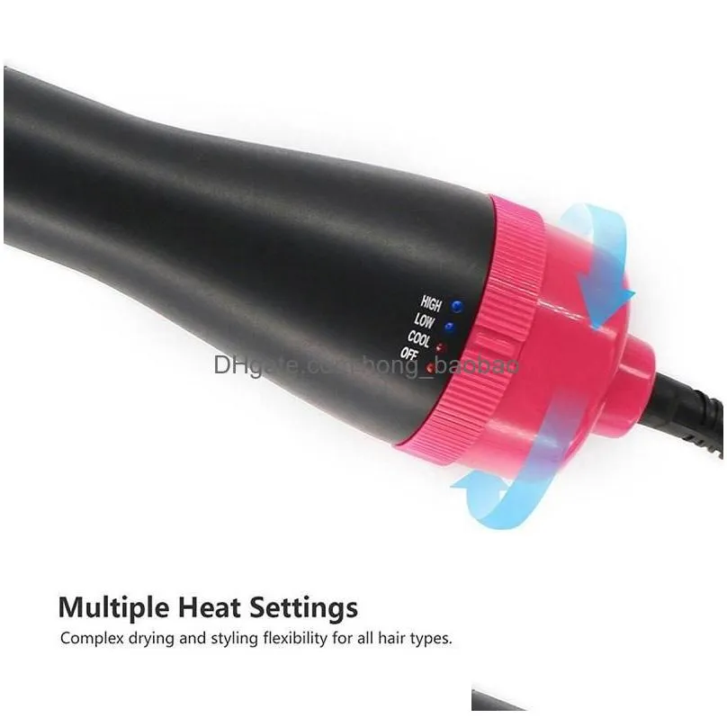 2021 one step hair dryer brush and volumizer blow straightener curler salon 4 in 1 roller electric heat air curling iron comb