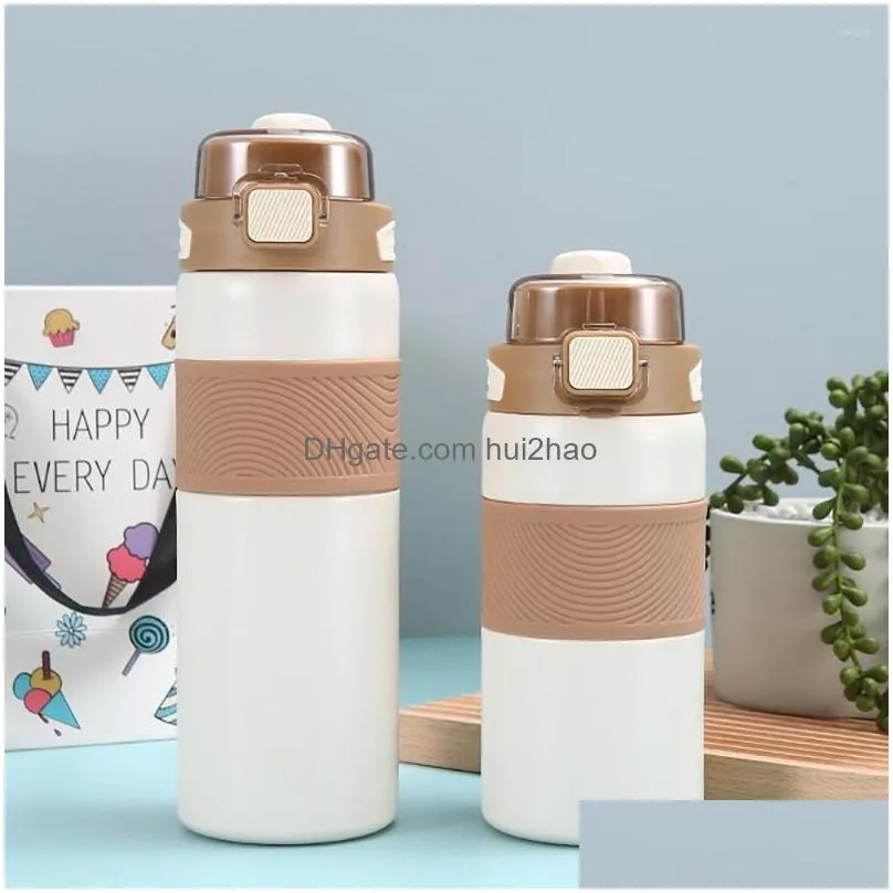 water bottles insulated cup easy to large capacity stainless steel with straw portable outdoor mug for sports life