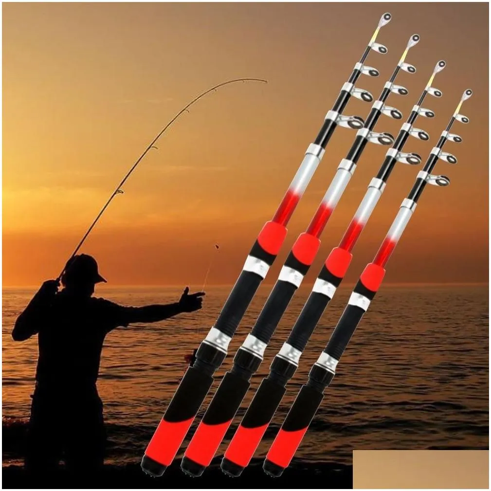 2019 Professional Telescopic Fishing Rod Glass Fiber Fishing Pole Fishing Spinning Rod fishingrod fishingaccessorie Glass seafishi246h