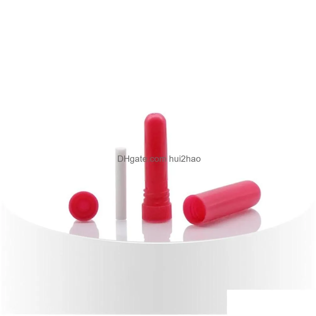 100 sets colored essential oil aromatherapy blank nasal inhaler tubes diffuser with high quality cotton wicks cpa5921 ss0414