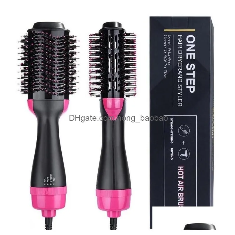2021 one step hair dryer brush and volumizer blow straightener curler salon 4 in 1 roller electric heat air curling iron comb