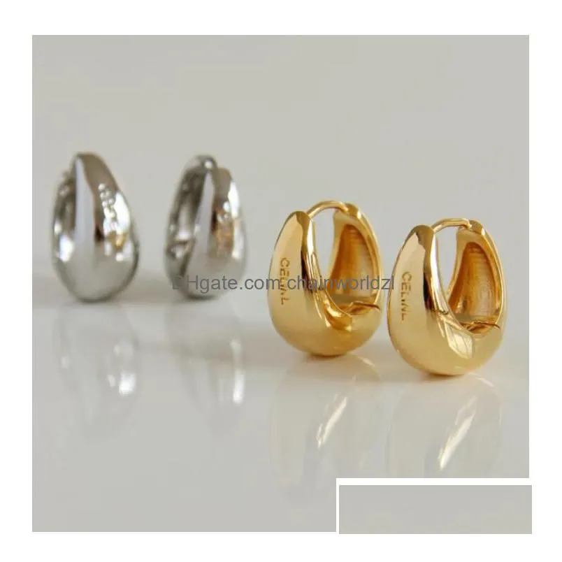 letter design earrings circle simple fashion stud womens hoop earring for woman high quality 2 color