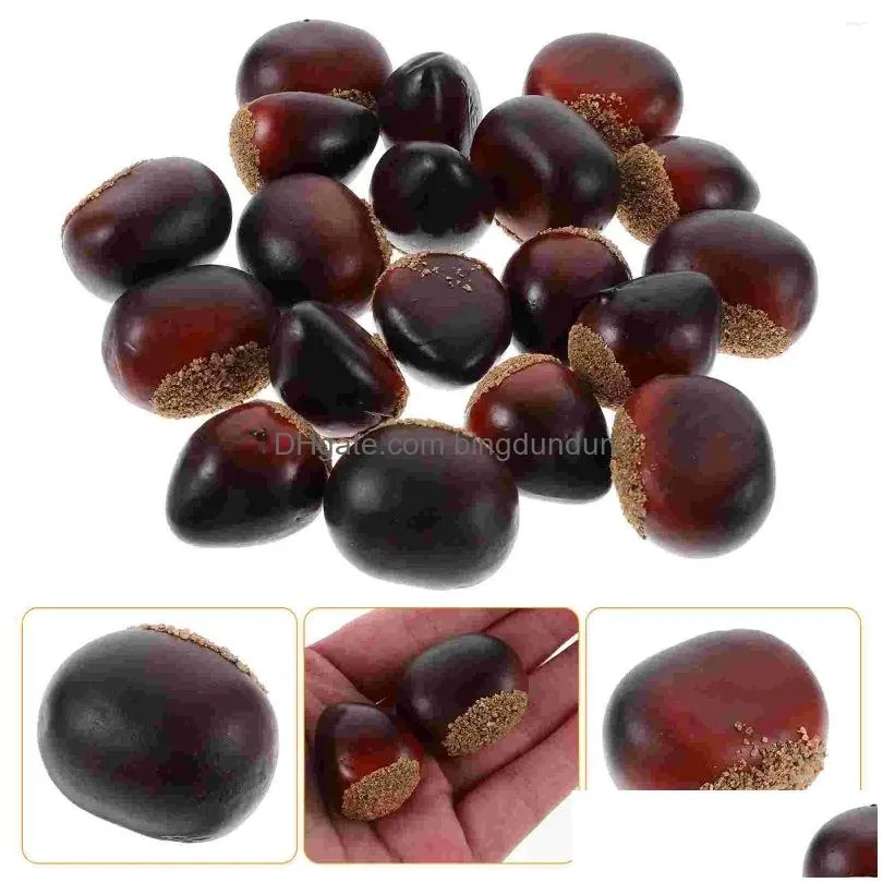 Party Decoration Party Decoration 20Pcs Fake Chestnut Artificial Nuts Home Kitchen Food Display Drop Delivery Home Garden Festive Part Dhadl