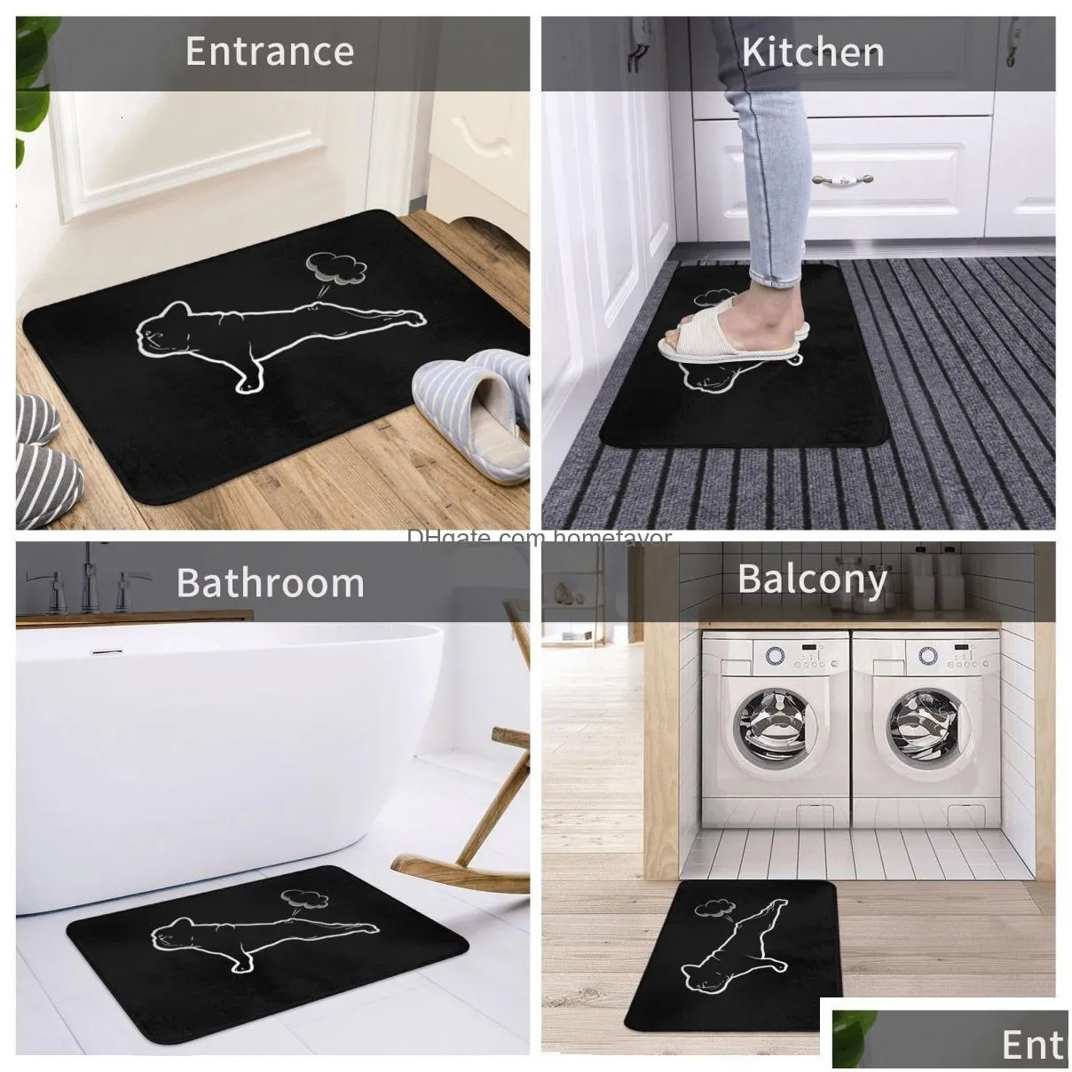 carpets french bulldogs yoga doormat rug carpet mat footpad bath mat nonslip toilet balcony parlor durable washable 230210