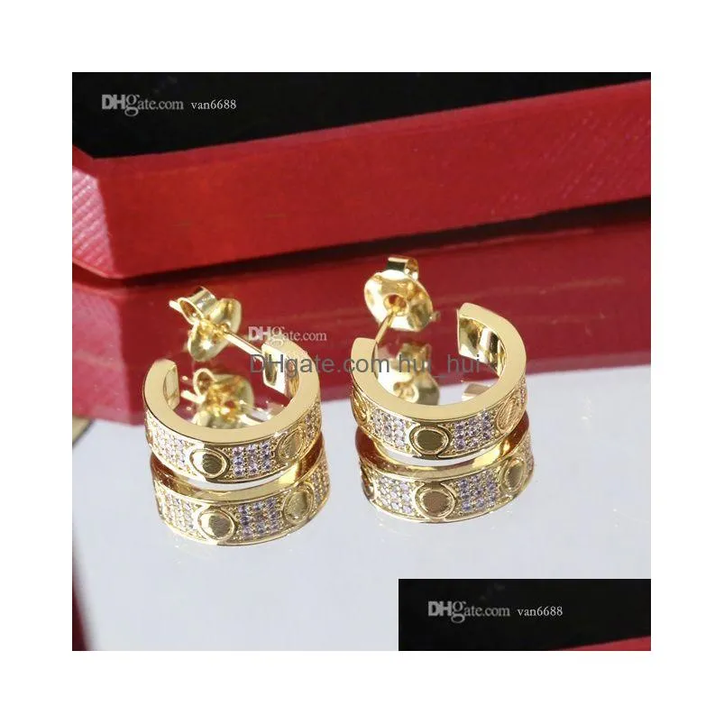 luxury classic screw earrings love stud earrings fashion woman designer jewelry hoop earing c women1993