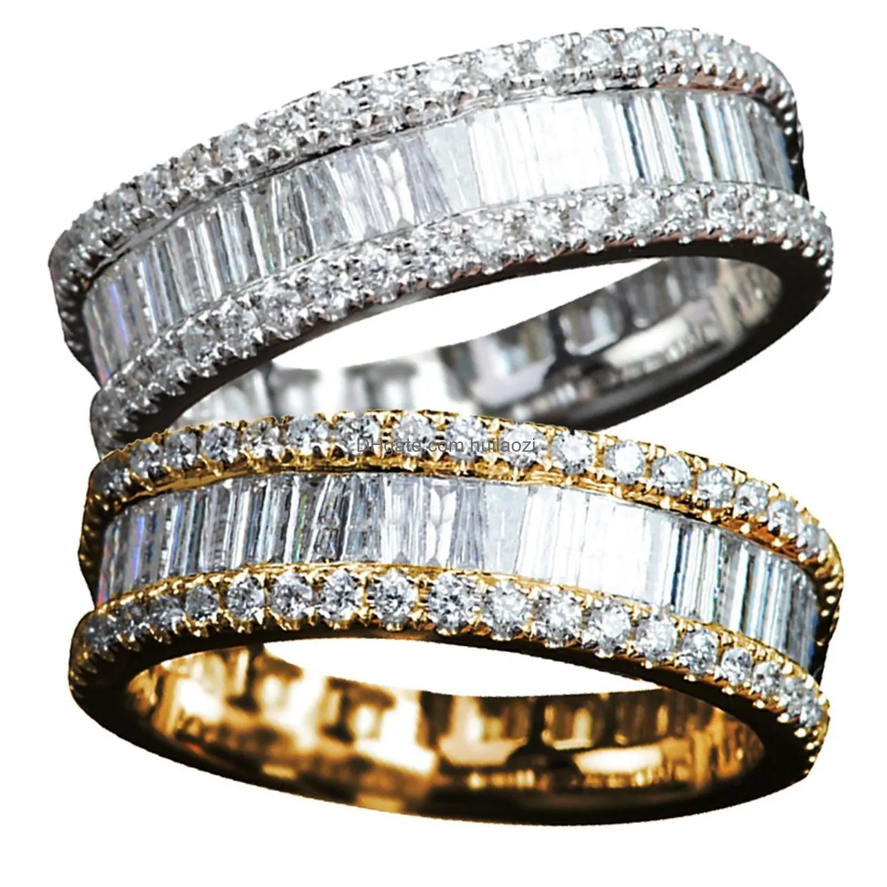 full of diamonds rings 5a quality extravagant love ring gold silver rose stainless steel brass letter diamond rings women men wedd323s