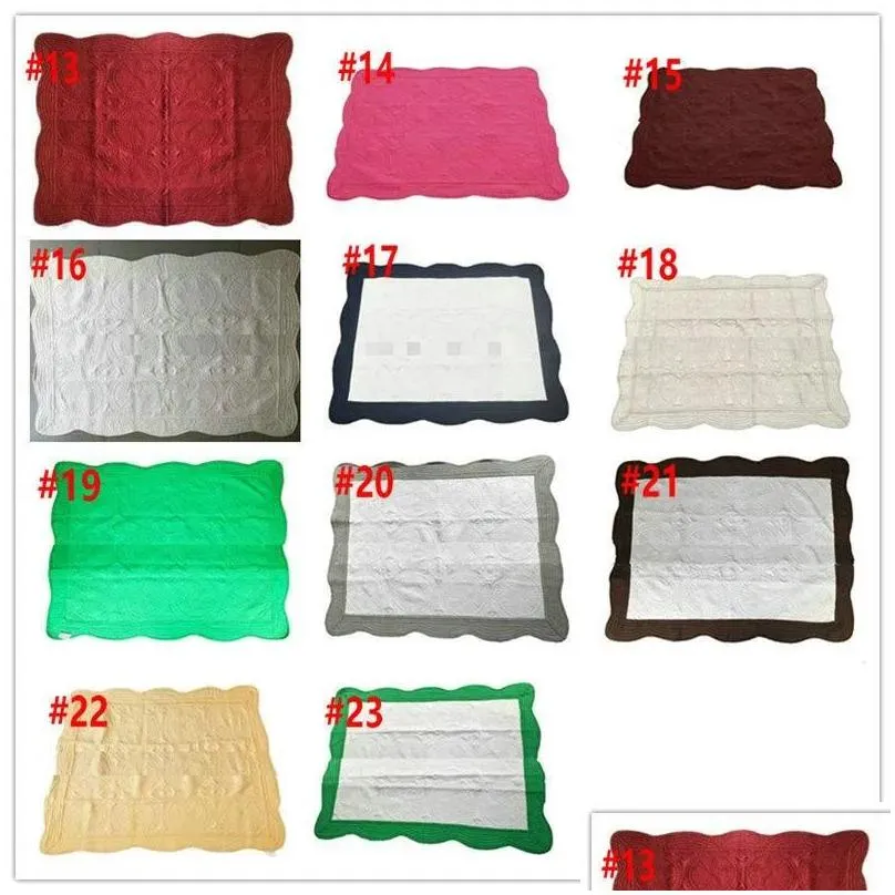 Blankets 23 Colors Ins Baby Blanket Toddler Pure Cotton Embroidered Infant Ruffle Quilt Ddling Breathable Air Conditioning Drop Delive Dhu7J