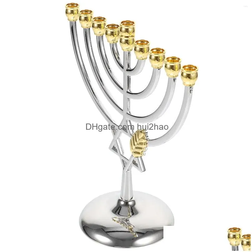 candle holders jewish holder branch candlestick metal party ornament year nine headed