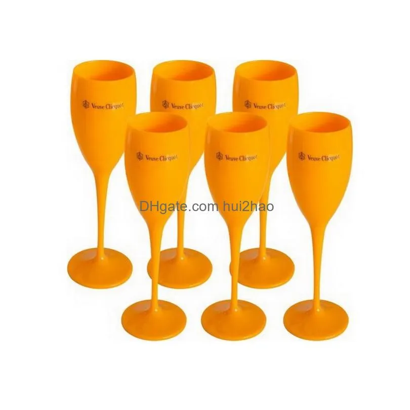 glasses acrylic veuve pink orange champagne flutes wholesale party wine glasses acrylic