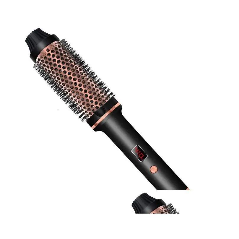 Curling Irons Curling Irons Thermal Brush 1.5 Inch Heated Ceramic Iron Volumizing Heating Round Travel Hair Curler Comb Drop Delivery Dhazy