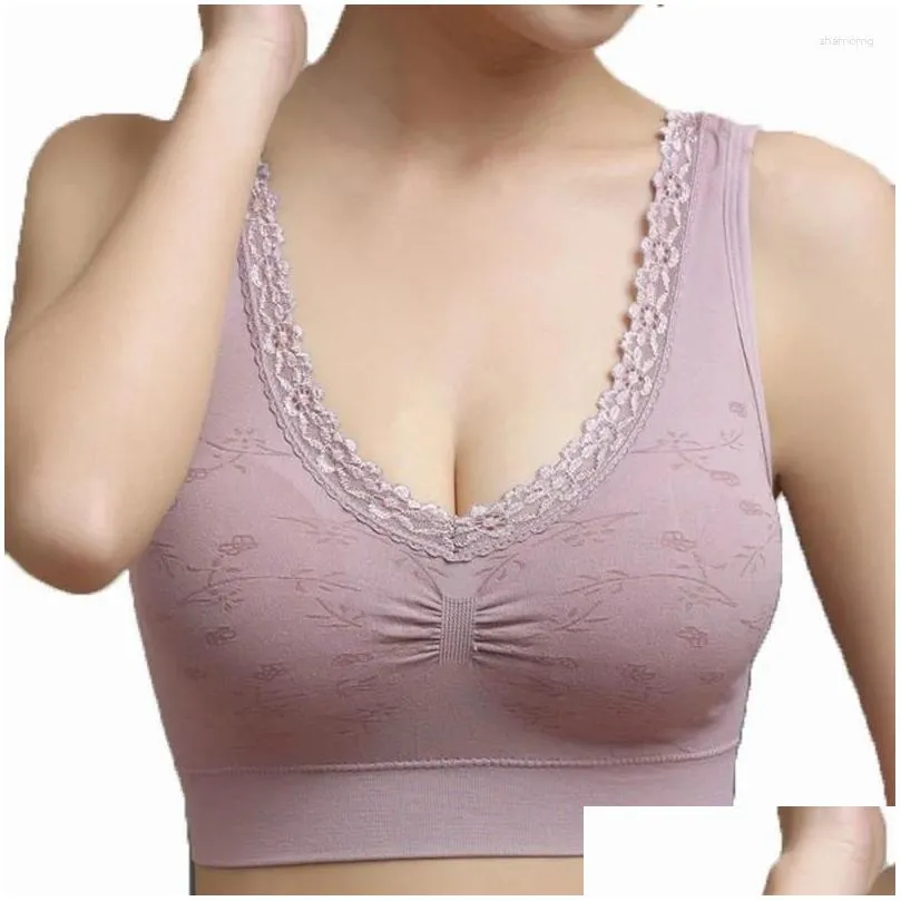Yoga Outfit Women`s Seamless Bra Beautify Back Brassiere Underwear Chest Sleep Sports Vest Big Size Top Fitness Clothes