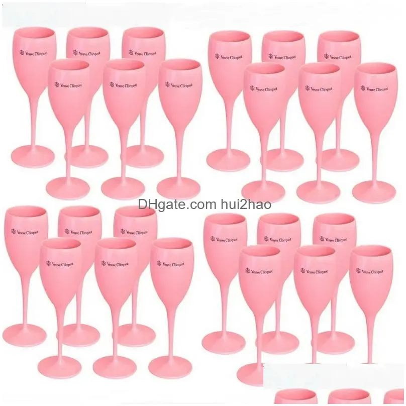 glasses acrylic veuve pink orange champagne flutes wholesale party wine glasses acrylic