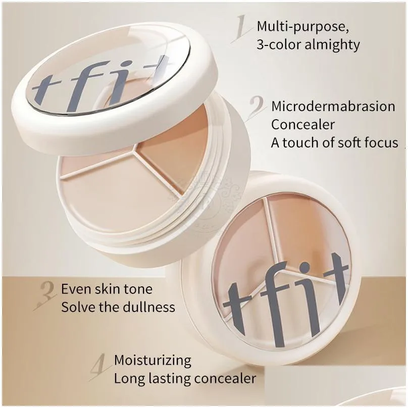 Other Makeup Other Makeup Korea Cosmetics Tfit 3Color Concealer Palette Professional Conceal Cream For Face Eye Contour Dark Circles C Dhzar