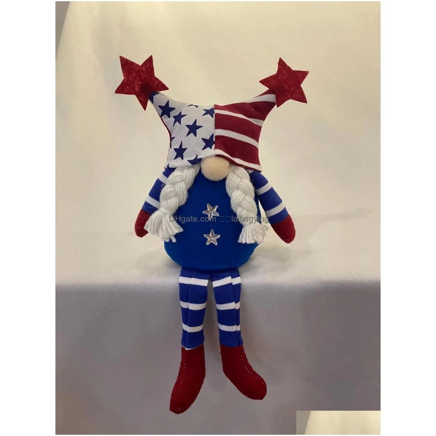 independence day doll toys home decoration american national day pentagram star long legged faceless doll sofa car decor kids gifts