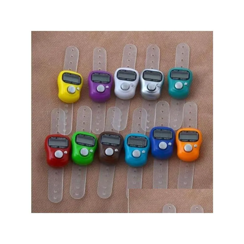 Counters Wholesale Mini Hand Hold Portable Band Tally Plastic Row Counter Lcd Digital Sn Finger Ring Electronic Head Drop Delivery Off Dhhue