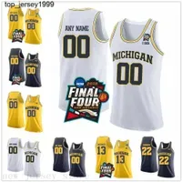 Custom NCAA Michigan Wolverines 3 Zavier Simpson 4 Isaiah Livers 13 Moritz Wagner 15 Jon Teske Stitched Final Four College Basketball Jersey