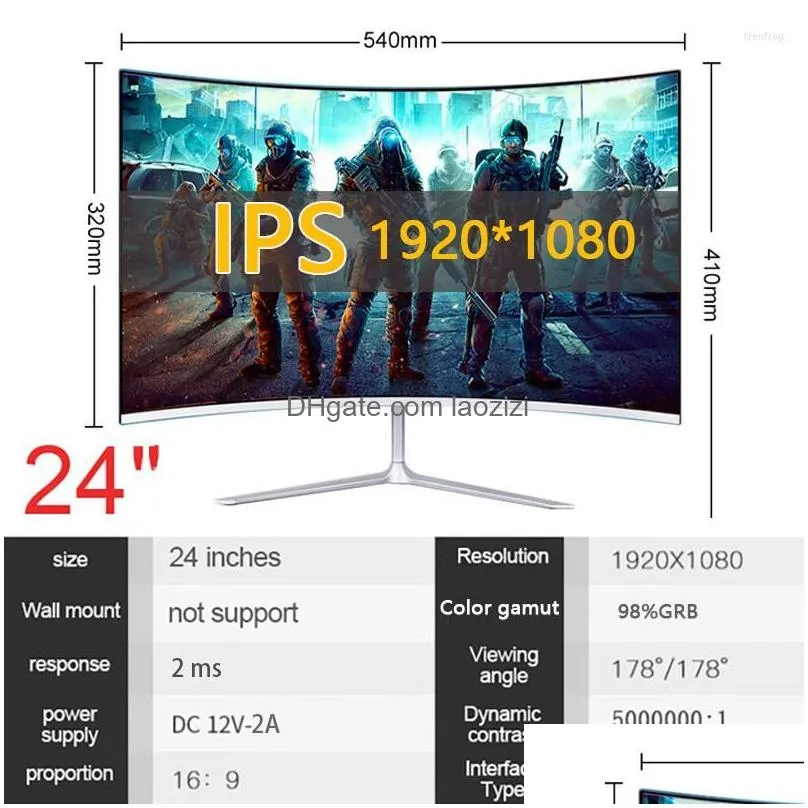 inch ips monitors gamer 1080p curved monitor pc 75hz compatible lcd displays desktop hd gaming computer