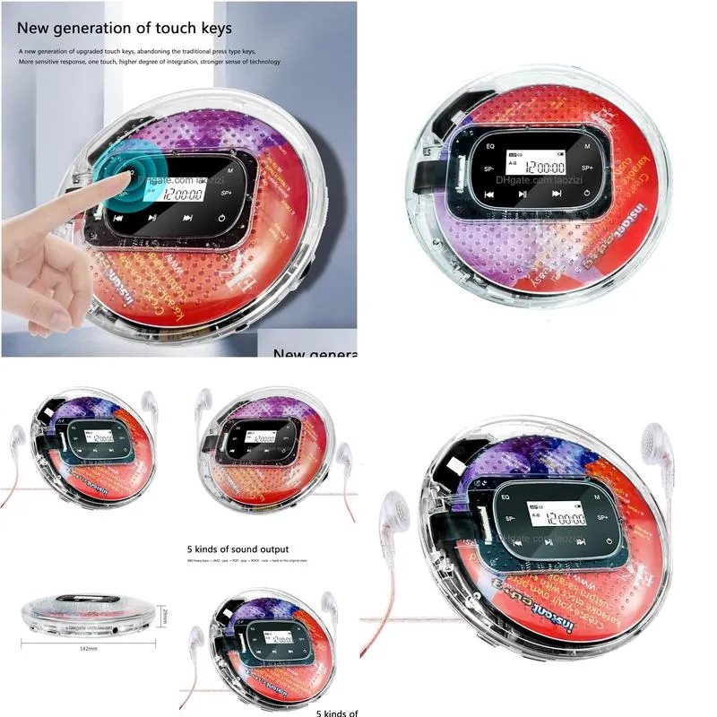 cd player yrq90 with 35mm wired headphones small music support tf card digital display touch button walkman 230829