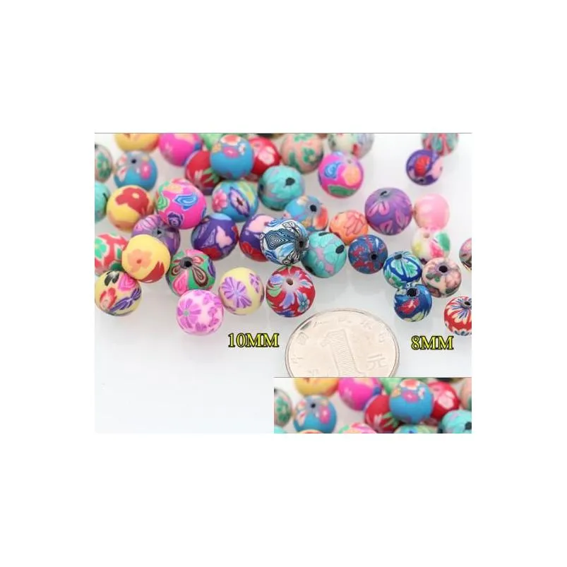 Ceramic, Clay, Porcelain Polymer Clay Beads Mixed Color 10Mm Jewelry Fittings Loose Fit Bracelet Necklace 200Pcs/Lot Drop Delivery Jew Dhtgi