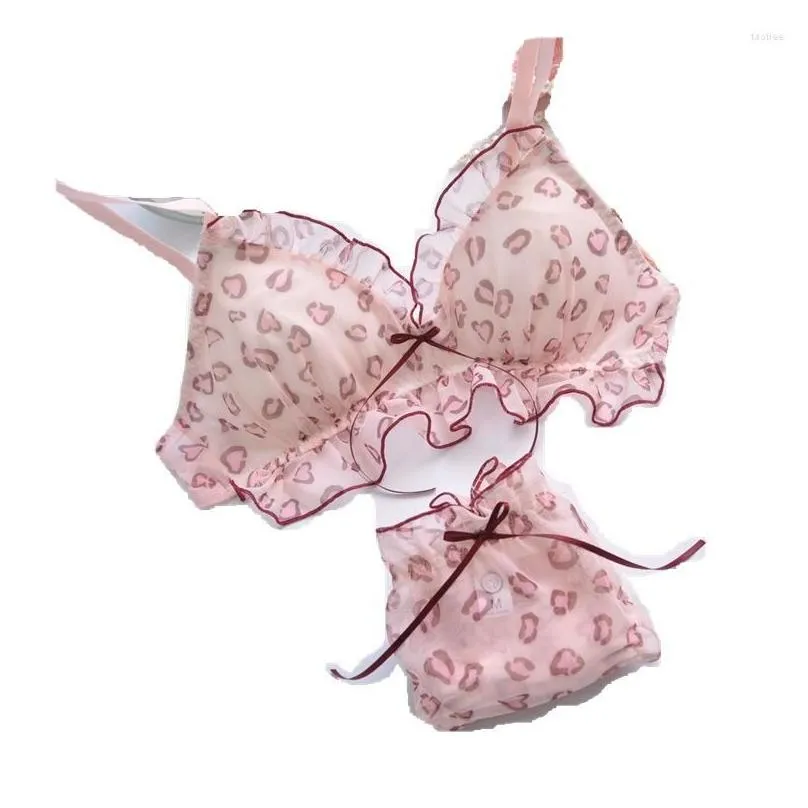 Lace Free Shipping Lingerie Set Lace Pink Bra Bralette Panties