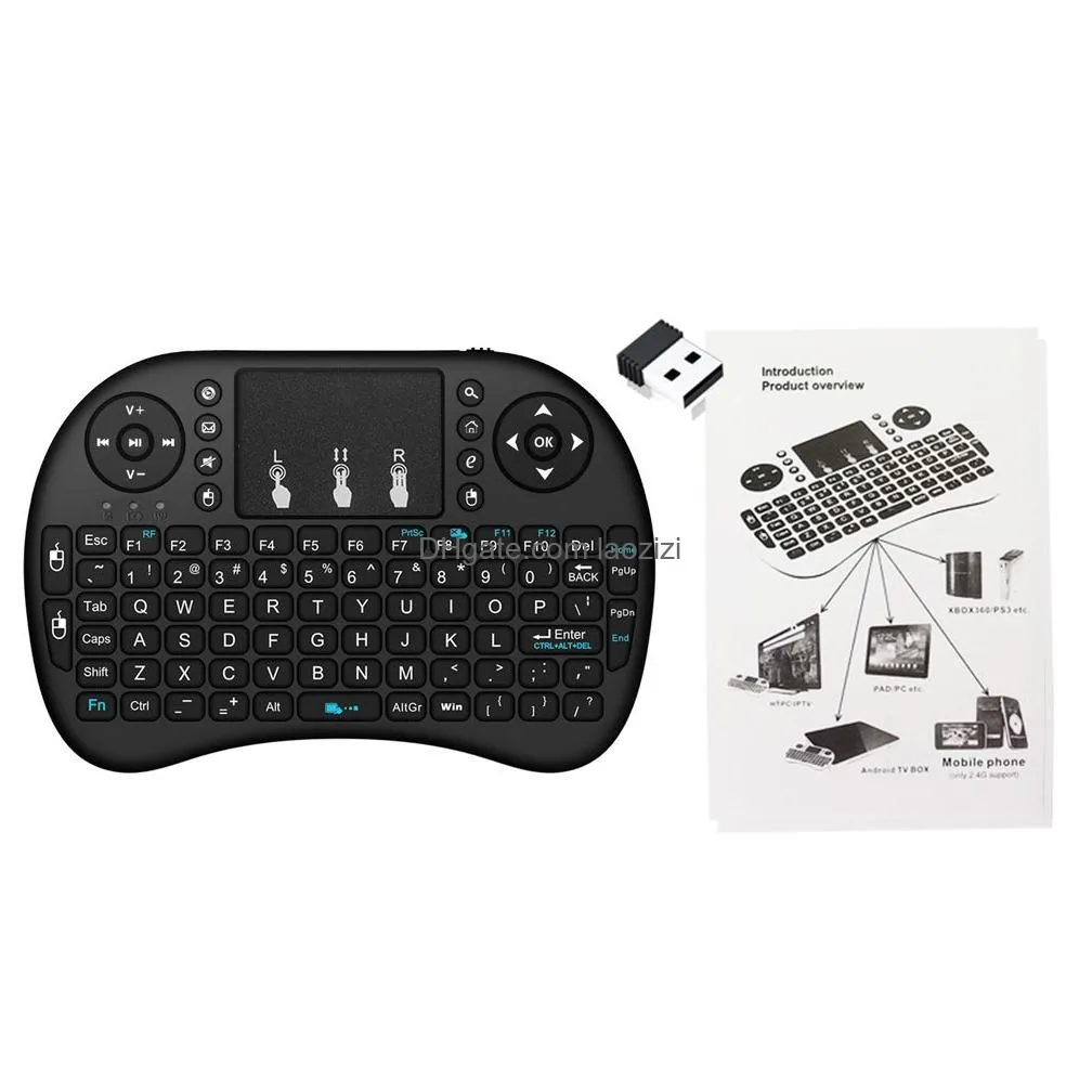 i8 2.4ghz wireless keyboard air mouse with touchpad handheld work with android tv box mini pc 18