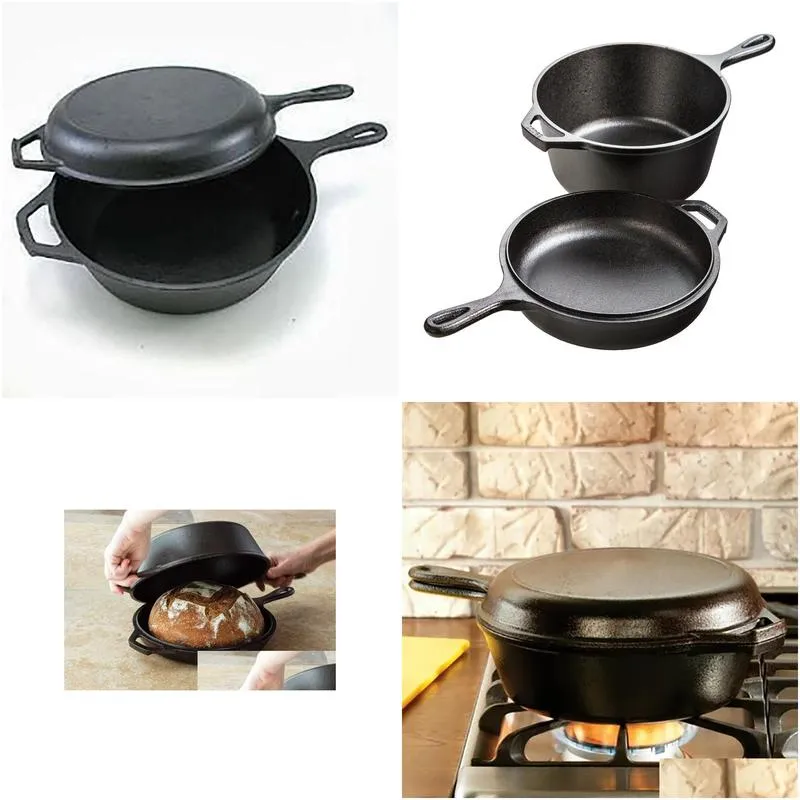 Cast Iron 3.2 Quart Seasoned Combo Cooker