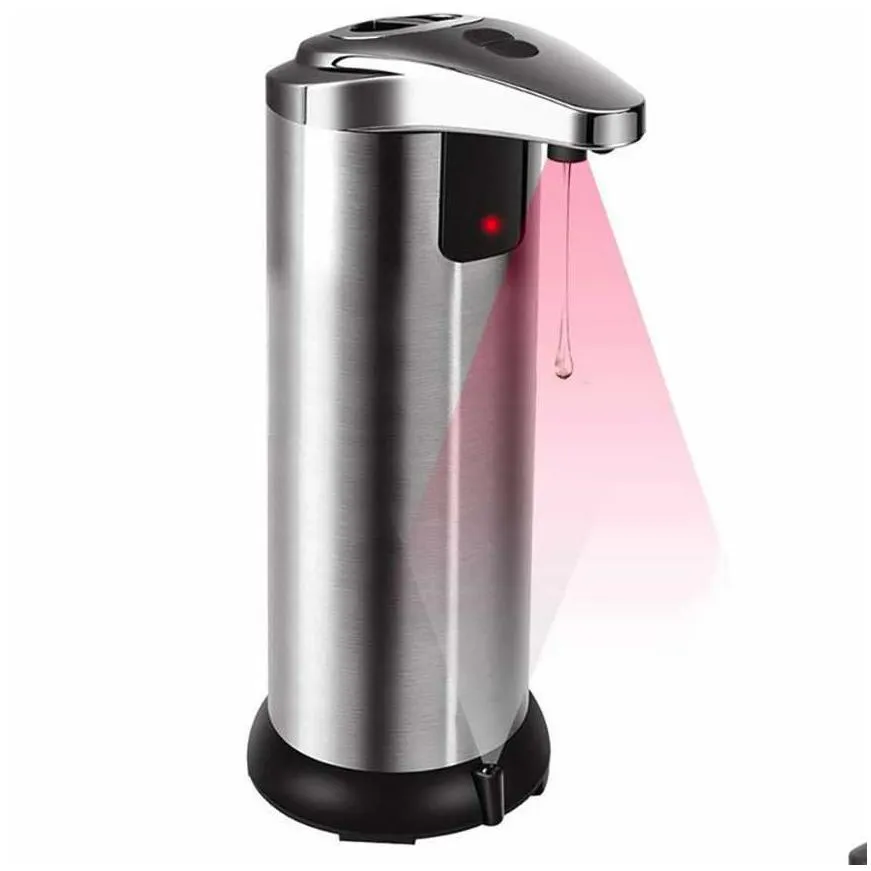 250ml Stainless Steel Automatic Soap Dispenser Infrared Sensor Soap Dispenser Touchless Sanitizer Dispenser For Bathroom Kitchen