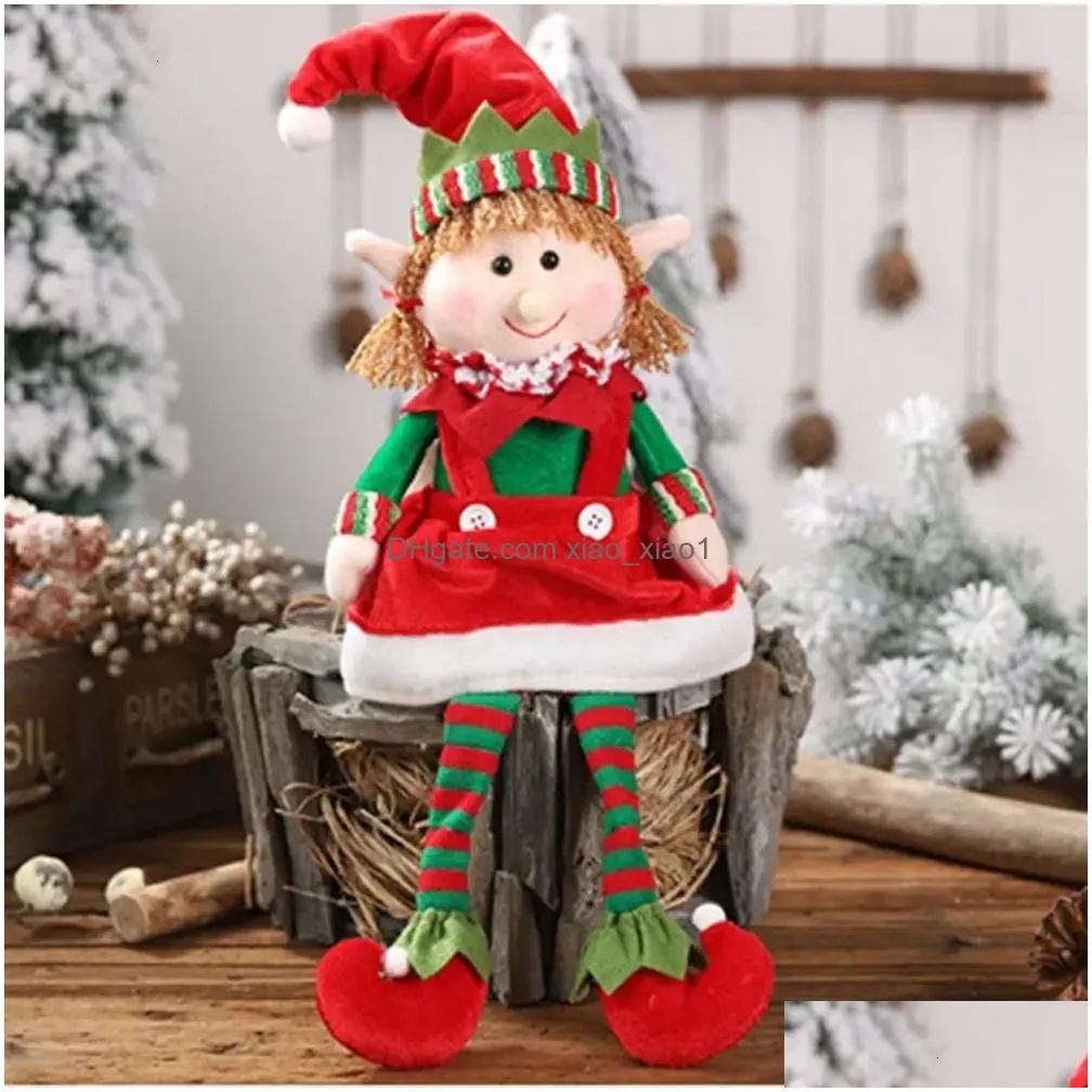 Other Home Decor Dolls Big Size Christmas Plush Leg Elf Doll Ornaments Boys And Girls Toy Year Decorations Tree 231124 Drop Delivery Dhl9H