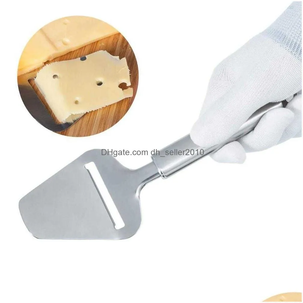 Cheese Tools New Lmetjma Stainless Steel Cheese Slicer Heavy Duty Plane Cutter Non-Stick Knife Server Kc0331 Drop Delivery Home Garden Dhvm8