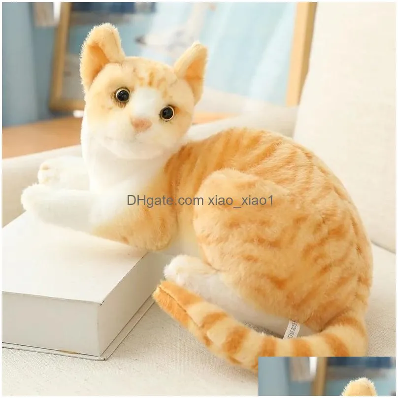 Other Home Decor 26/30/40Cm Cute Real Life Plush Cats Doll Stuffed Lying Cat Toys For Children Baby Kids Birthday Gift Decoration 22 Dhyxu