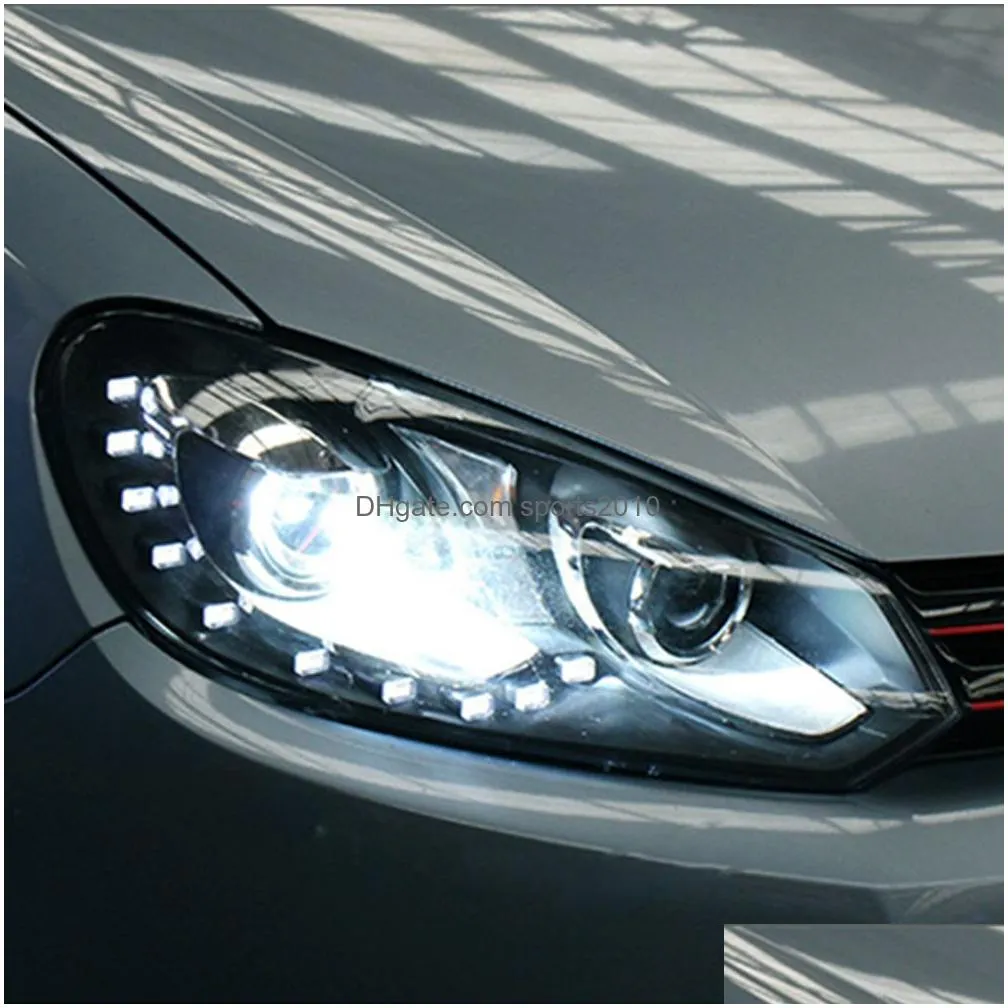 Car Headlights Car Headlights Led Daytime Running Light Dynamic Streamer Turn Signal Assembly Front Lamp Mobile Accessories For Vw Gol Dhwug