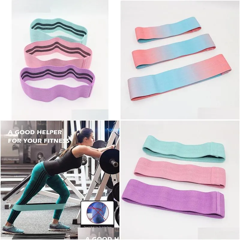 Hip Resistance Bands Latex Yoga Antislip Wide Booty Exercise Training Legs Band Pilates Workout Elastic Expander7416291