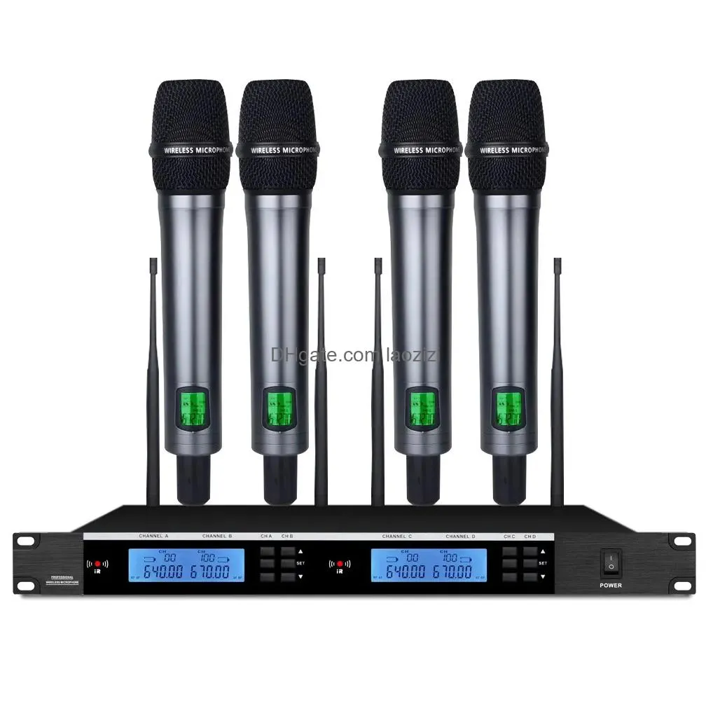 microphones uhf wireless microphone metal shell handheld microphone home karaoke performance stage microphone frequency 910950mhz